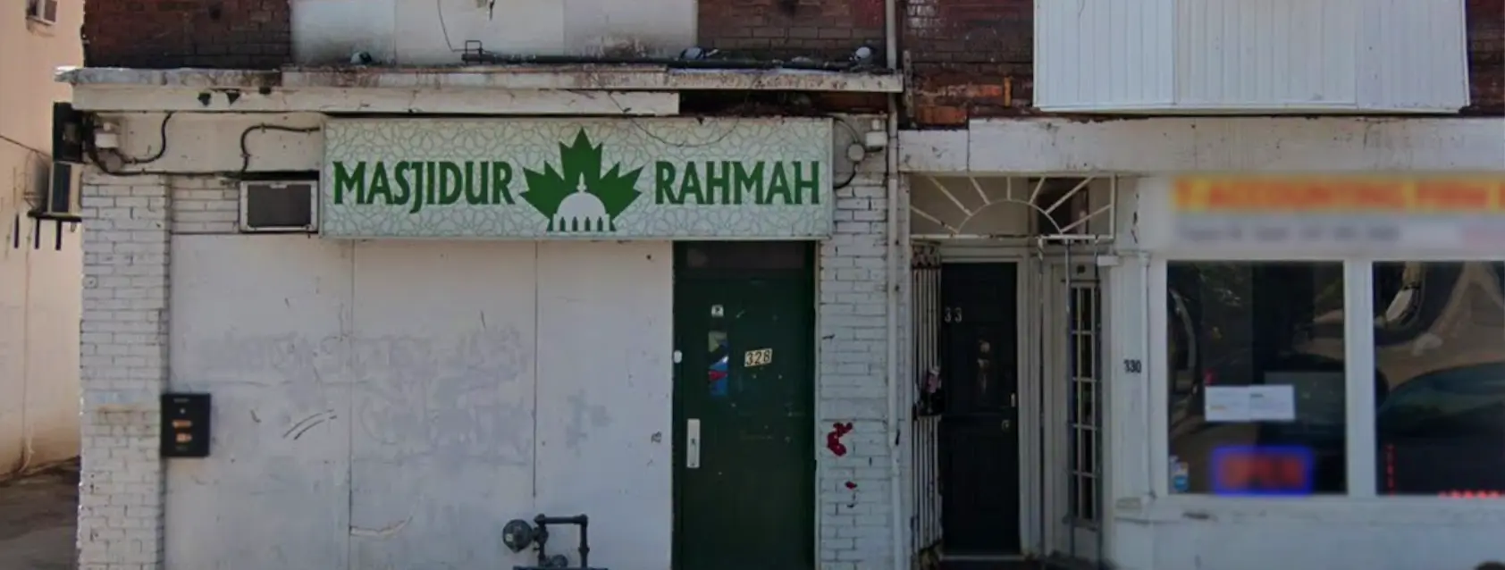 Exterior view of Masjidur Rahmah Toronto building